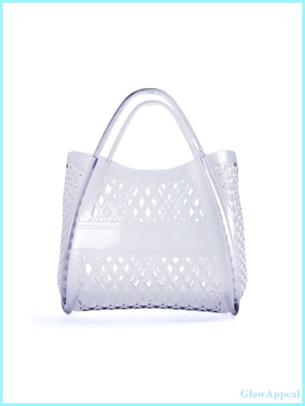 Clear Jelly Tote Bag, Waterproof PVC Plastic Beach Purse, Lightweight Open Top